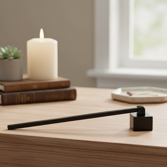 Matte Black Long Handle Candle Snuffer | Smokeless &amp; Elegant Extinguisher