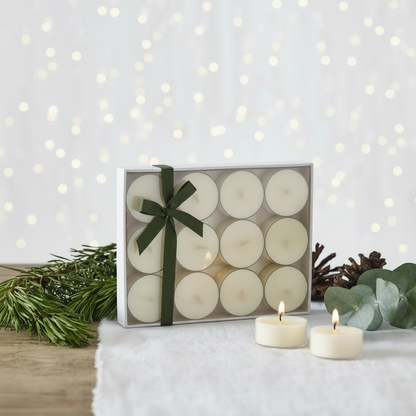 Fir Tree Tealights: Woody Pine Scent Votives (Set of 12)