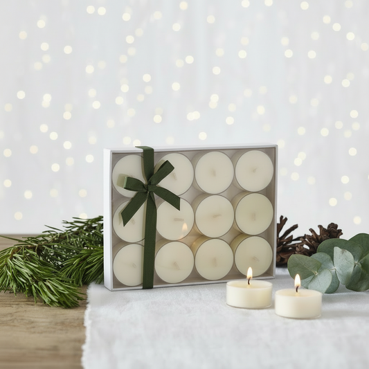 Fir Tree Tealights: Woody Pine Scent Votives (Set of 12)