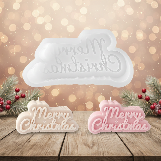 Merry Christmas Text Silicone Mould | Festive Lettering for Decor