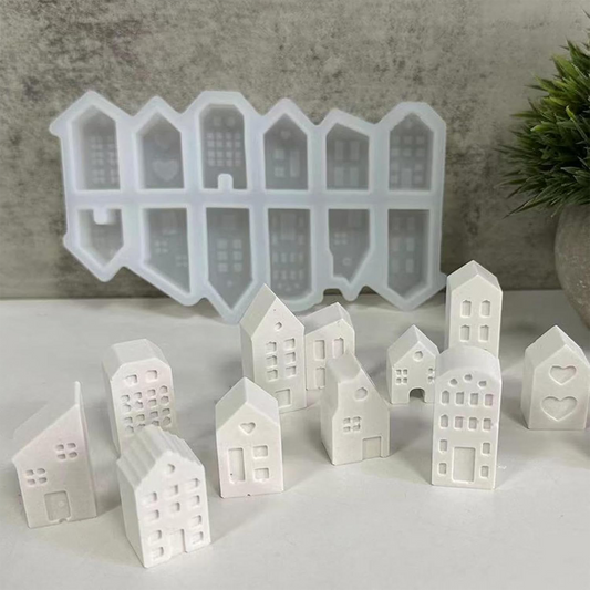Miniature House Silicone Candle Mould | Detailed Architectural Design