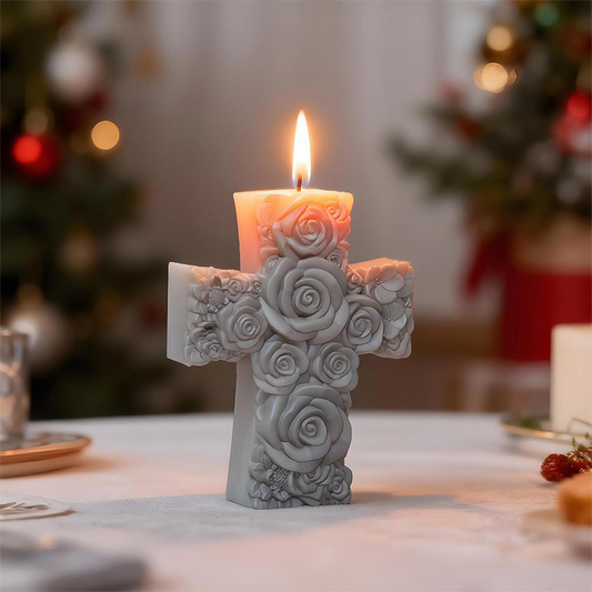 Cross Jesus Silicone Candle Mould | Detailed Religious Figure for Devotional Items