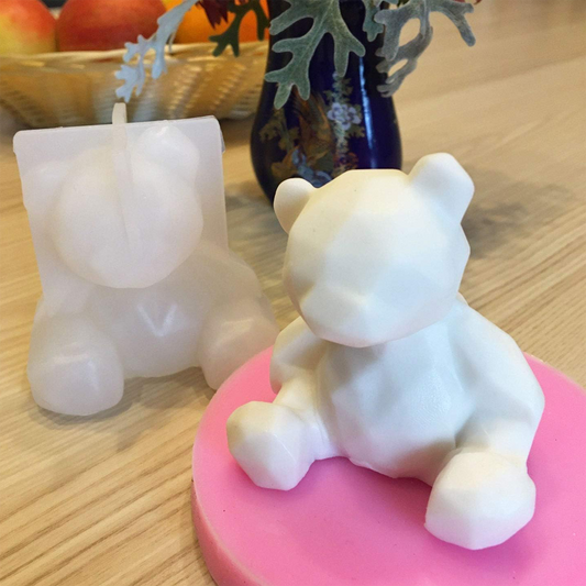 Geometric Bear Silicone Resin Mould | Faceted, Modern Figure