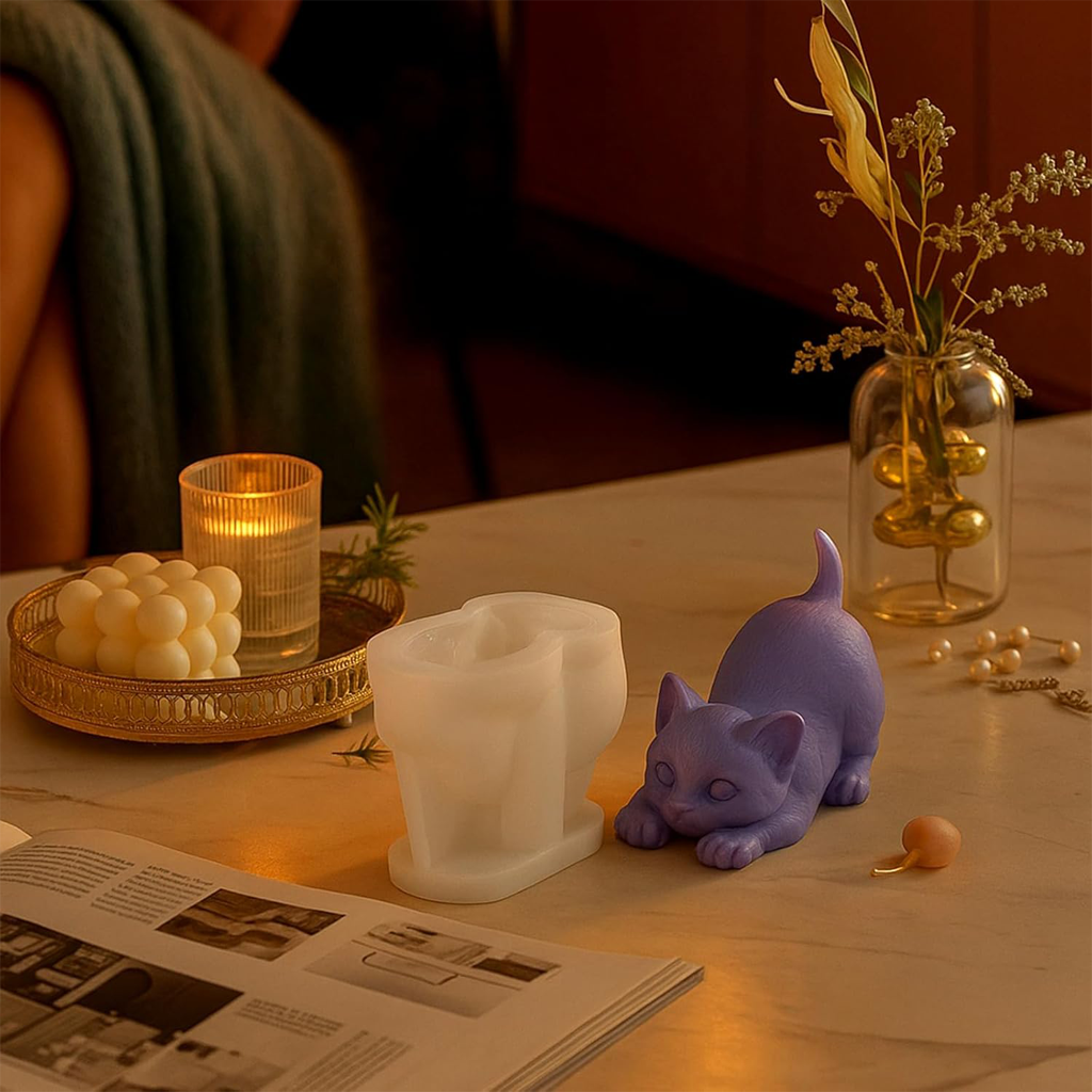 Sitting Cat Silicone Mould | Adorable, Detailed Animal Figure