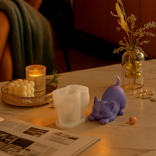 Sitting Cat Silicone Mould | Adorable, Detailed Animal Figure