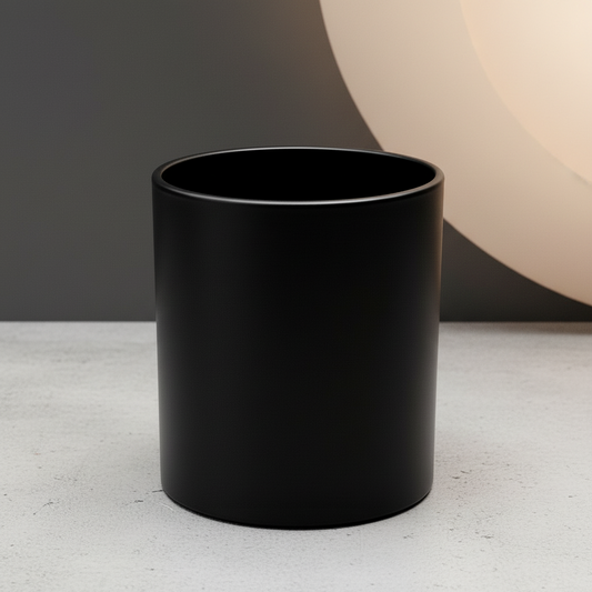 Matte Black Glass Candle Vessel | Sleek, High-Impact Luxury
