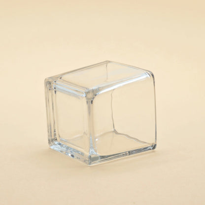 Clear Cube Glass Candle Container | Sleek, Contemporary & Geometric
