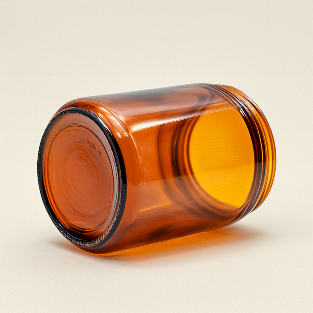 Amber Brown Glass Candle Vessel | Classic Apothecary Jar