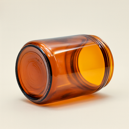 Amber Brown Glass Candle Vessel | Classic Apothecary Jar