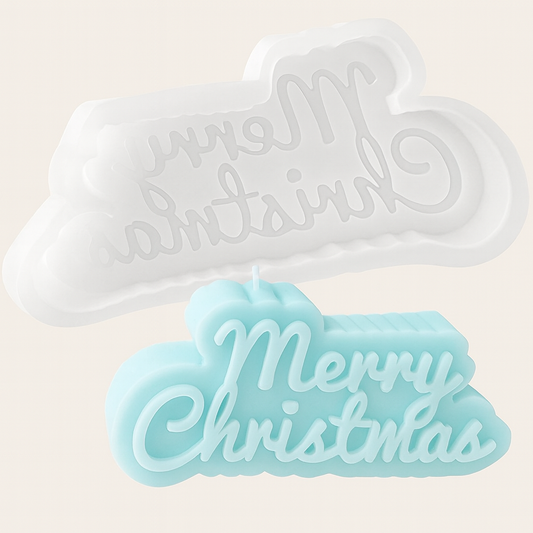 Merry Christmas Text Silicone Mould | Festive Lettering for Decor