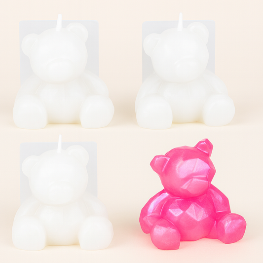 Geometric Bear Silicone Resin Mould | Faceted, Modern Figure