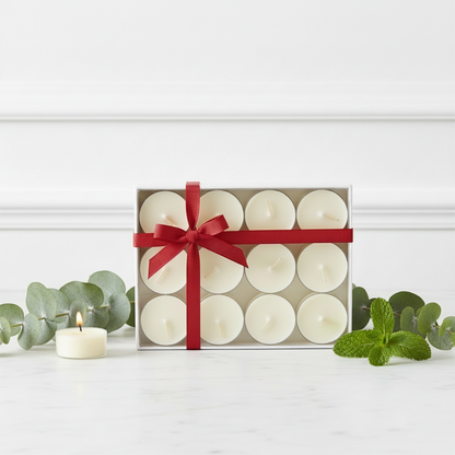 Spa Restore Tealights: Rejuvenating Eucalyptus Scent Votives (Set of 12)
