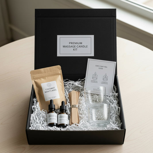 DIY Luxury Massage Candle Kit | Coconut Wax, Wood Wicks & Spa Scent