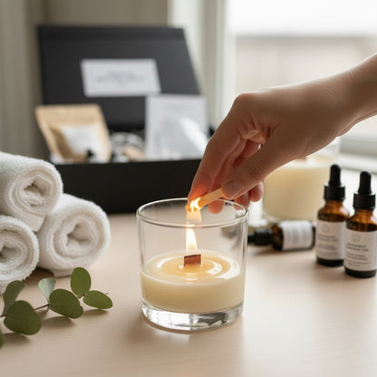 DIY Luxury Massage Candle Kit | Coconut Wax, Wood Wicks & Spa Scent