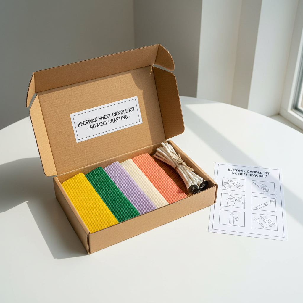 DIY No-Melt Rolled Beeswax Candle Kit | Fireless Crafting & Natural Foundation