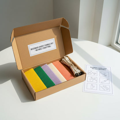 DIY No-Melt Rolled Beeswax Candle Kit | Fireless Crafting & Natural Foundation
