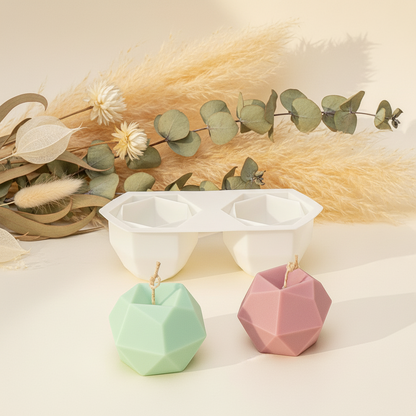 Geometric Crystal Silicone Mould | Double-Cavity | Faceted Minimalist Design
