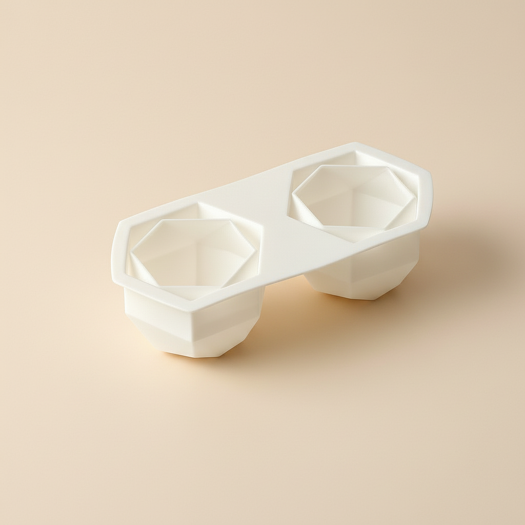 Geometric Crystal Silicone Mould | Double-Cavity | Faceted Minimalist Design