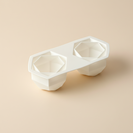 Geometric Crystal Silicone Mould | Double-Cavity | Faceted Minimalist Design